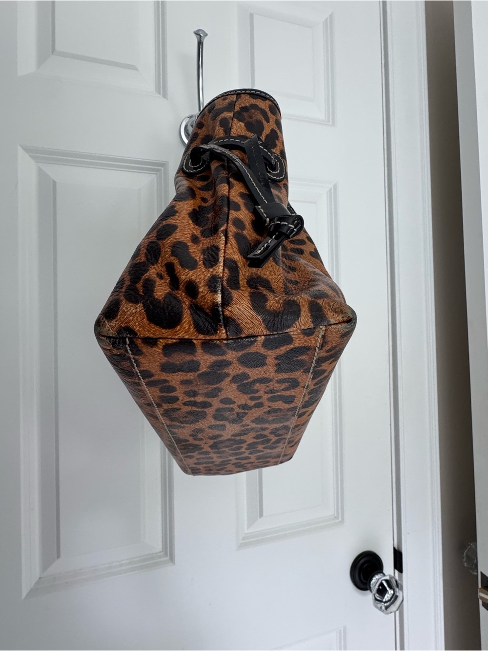 Dooney & Bourke Small Chiara Leopard-Print in Brown and Black - Picture 3 of 9